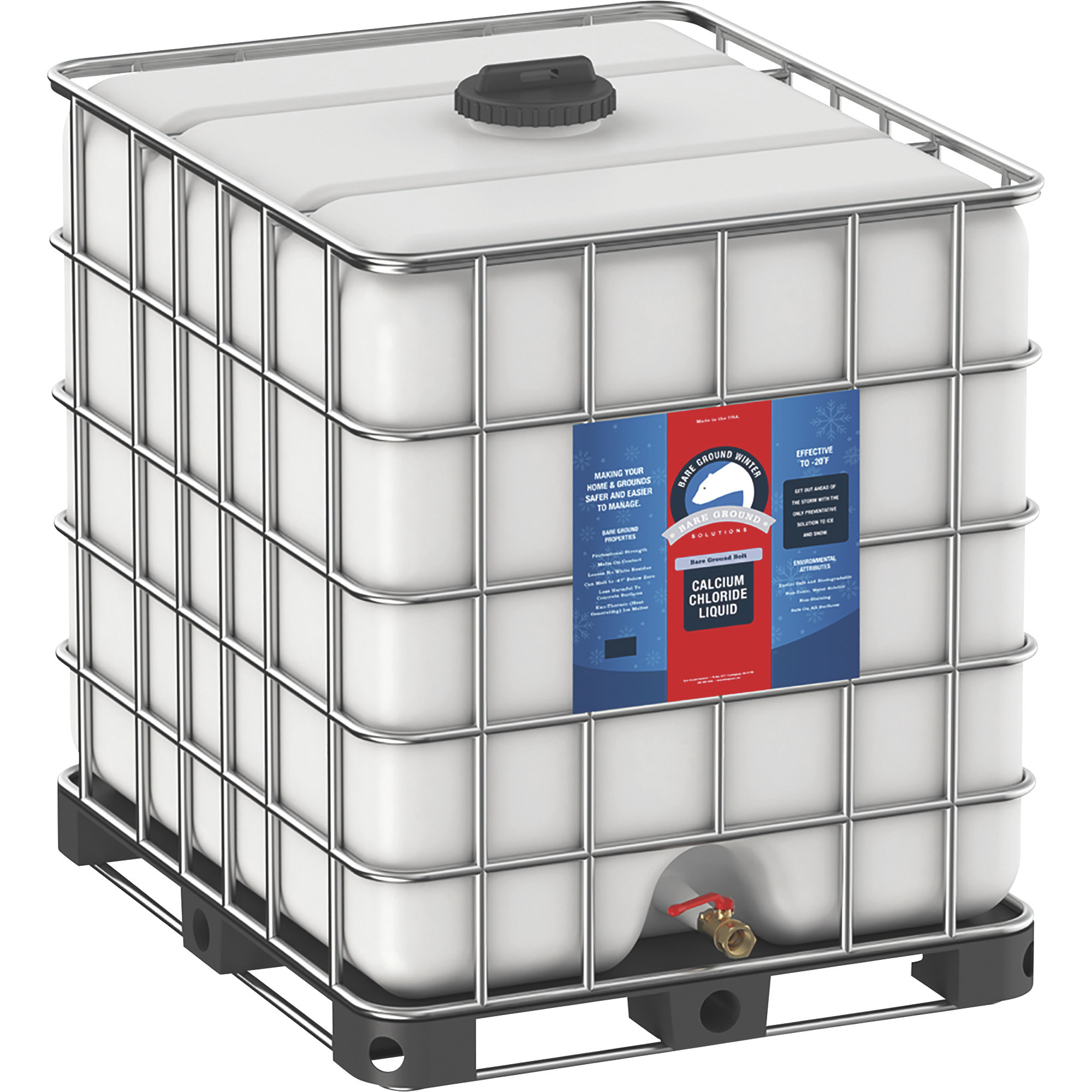 Bare Ground Solution Calcium Chloride Liquid Ice Melt, 275-Gallon Tote, Model# BGB-275T